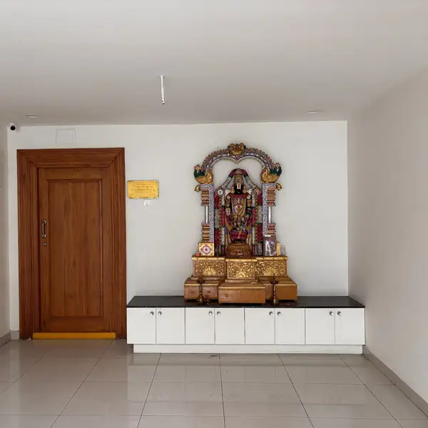 In-house shrine of Lord Venkateswara in the lobby
