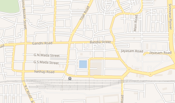 Map of Arcade Stay Inn, central Tirupati near the railway station and bus stand