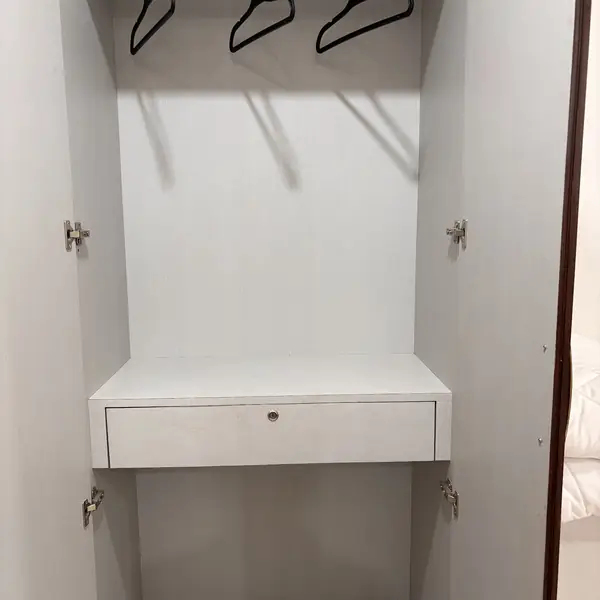 Wardrobe with hanging space and drawer